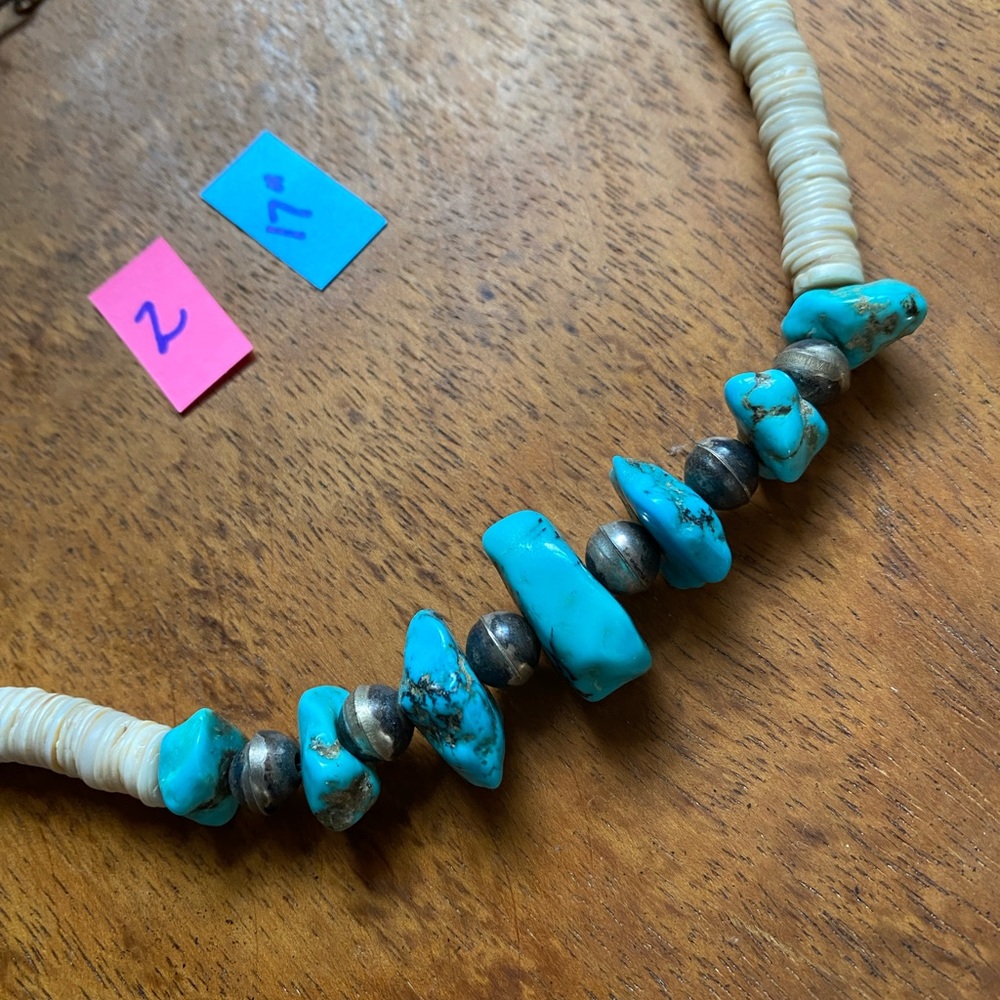 Men’s. Vintage heishi and gemstone necklaces. - Picture 8 of 9